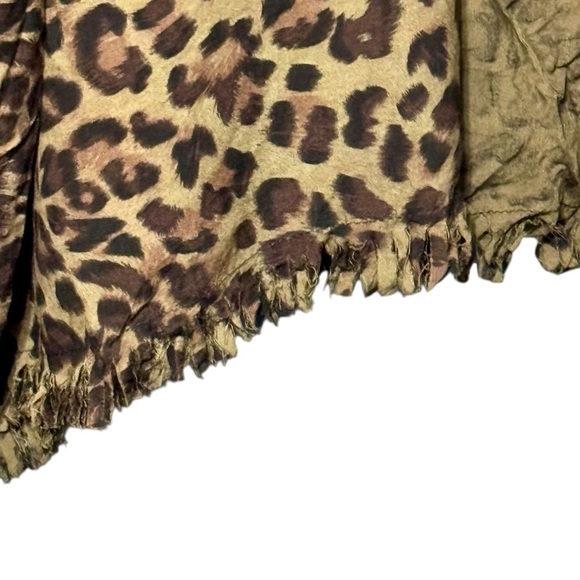 UMGEE Oversized Ombre Animal Leopard Print Frayed Hem Open Front Kimono Cardigan - Picture 4 of 10
